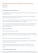 Employee Trauma Support: A Practical Guide