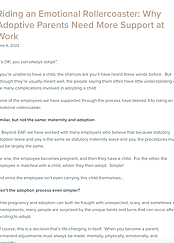 Riding an Emotional Rollercoaster: Why Adoptive Parents Need More Support at Work