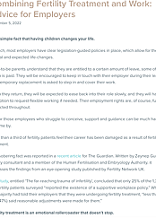 Combining Fertility Treatment and Work: Advice for Employers