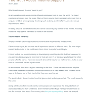 The Truth About Trauma Support