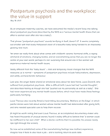 Postpartum psychosis and the workplace: the value in support