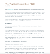 Yes, You Can Recover from PTSD