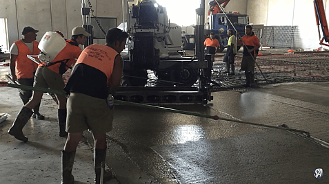 Photo of Slab Armor Starter working in -- and on wet concrete