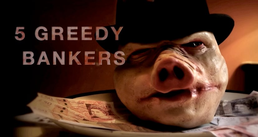 5 GREEDY BANKERS film review and trailer