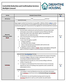 Centrelink Deduction and Confirmation Services Consent