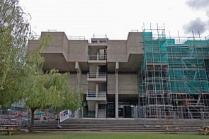 A stark contrast to the leafy suburban Metroland developments that run along the Metropolitan line corridor, the brutalist lecture hall at Brunel University was used in the dystopian film A Clockwork Orange.