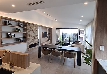 Open plan dining and living room