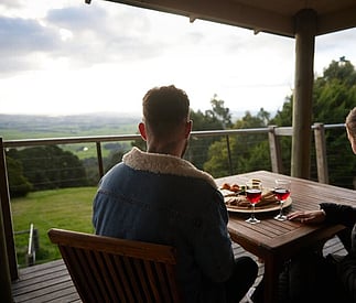 dining outside overlooking the valley