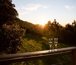 champagne and sunset views