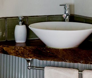 vanity with timber from trees milled on property