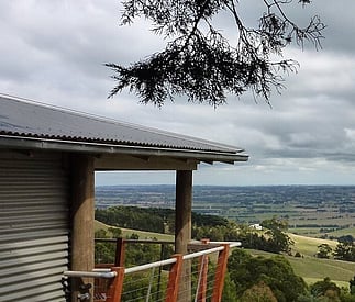 view across the valley from the cottage