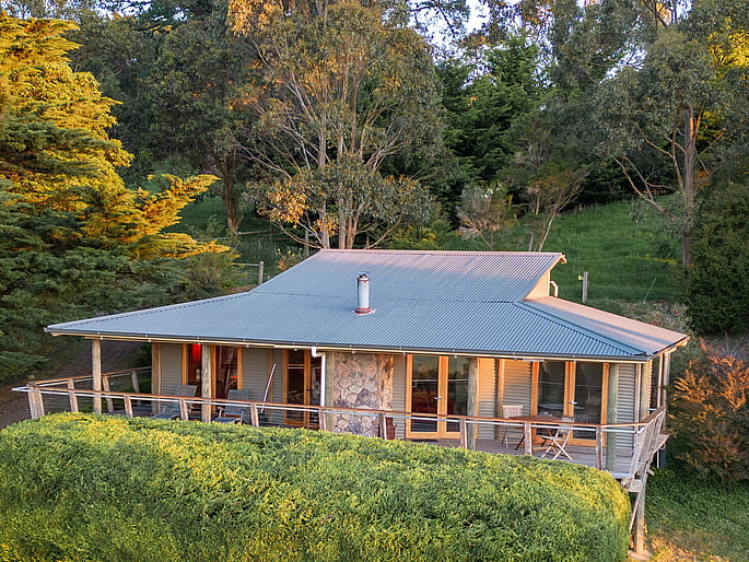 Nestled into the hillside view of unique design of Taronga at Anderley Retreat