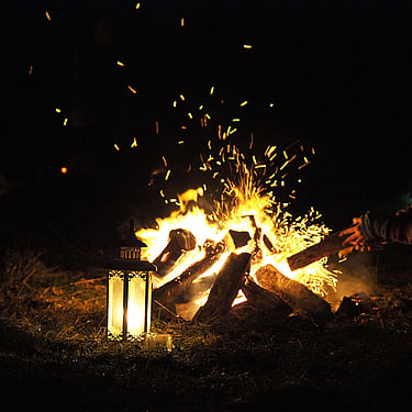 A Fire Circle in one of the new woodlands planted with The Children's Forest at Hackhurst Farm