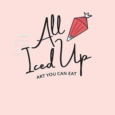 Bright fun logo design for All Iced Up, cake & cookie business. Creative Box, New Zealand.