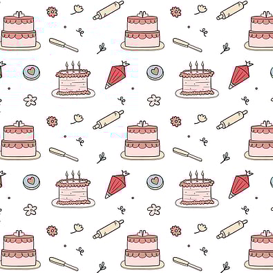 Cake & cookie illustrated brand pattern for All Iced Up. By Creative Box, New Zealand. 