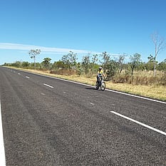 The cyclist on Cloncurry to Normanton road