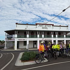 Cyclists outside Cloncurry Pub