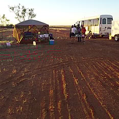 Bush camp getting set up at Channel Country