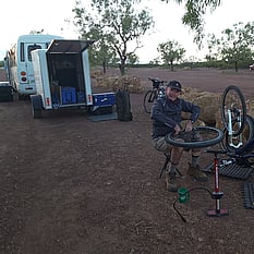 Bike maintenance in the bus 