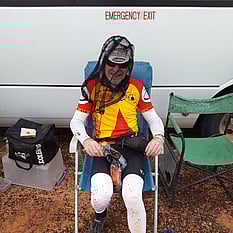 Relaxing behind fly-net