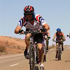 Determined bike rider