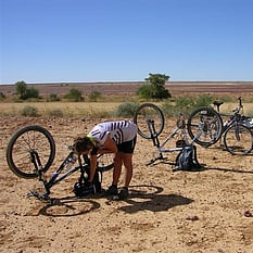 After the day of cycling in the Outback