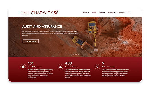 Hall Chadwick WA website design
