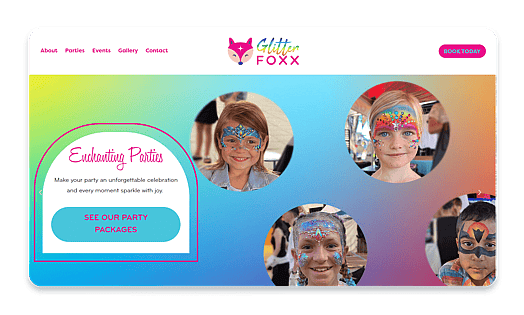 Glitter Foxx website design