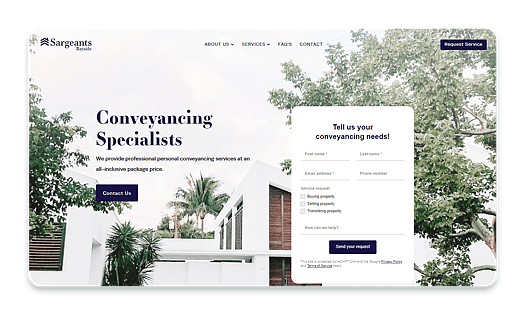 Sargeants Bayside website home page