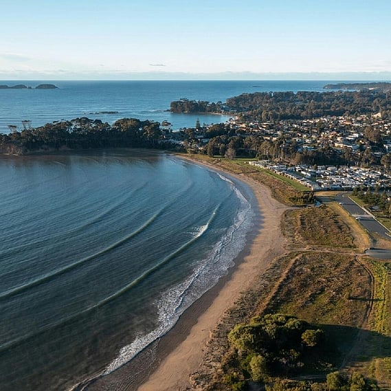Aerial shot of Batemans Bay