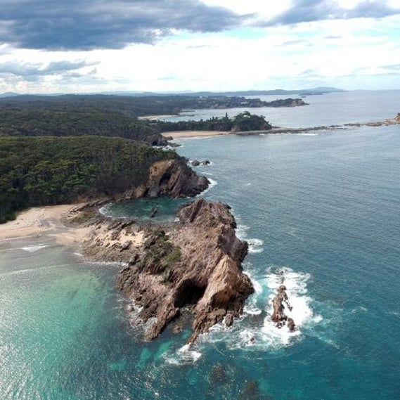 Aerial shot of Batemans Bay