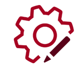 Cog wheel and pencil