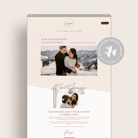 A screenshot of Georgie's website.