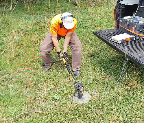 Scientist investigating Bedrock