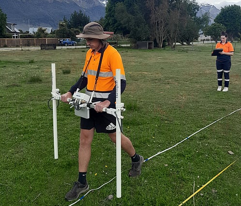Map showing buried well location
