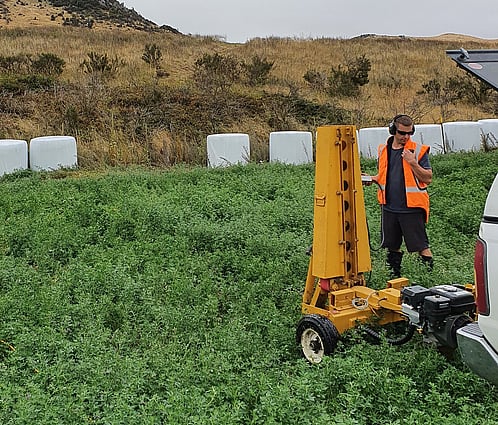 Scientists using seismic reflection refraction survey equipment
