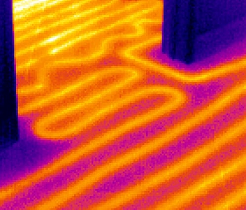 Thermal image of underfloor heating