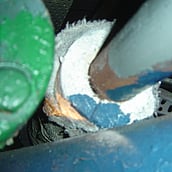 Asbestos sectional insulation to pipe work