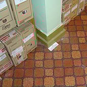 Asbestos containing lino