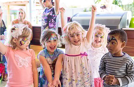 Children with their faces painted