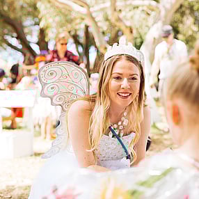 White Fairy Playing with Children