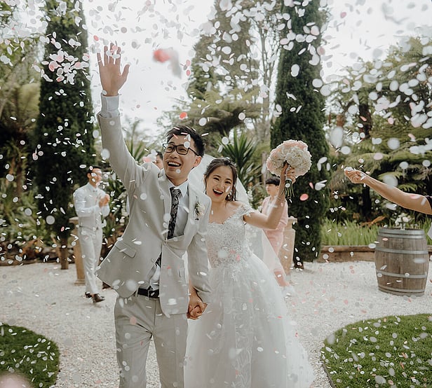 Markovina Estate Wedding Venue Asian Ceremony by Barrel Waterfall