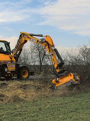 Flail heads, mulcher and stump grinders for excavators.