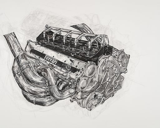 Ferrari F1-2000 Tip 049 V-10 Engine