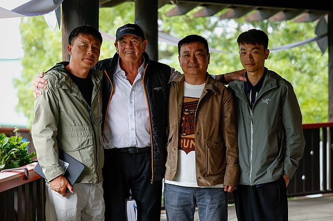 L-R: Zhiqiang Wang, Sir Brendan Lindsay, Sanxiong Gao and Jun Zhang - Photo: Angelique Bridson