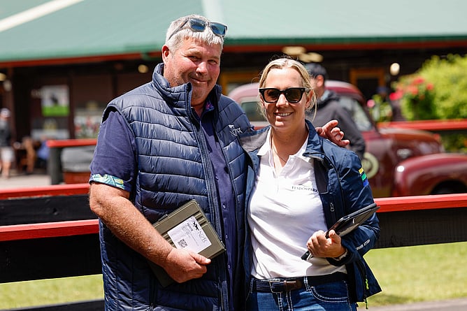 Bloodstock agent Kevin Walls pictured with Kerrie Cox of Elsdon Park - Photo: Angelique Bridson
