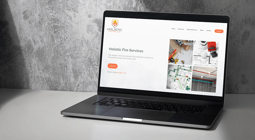 Your Web Presence Work: Holistic Fire Services Website on a Laptop