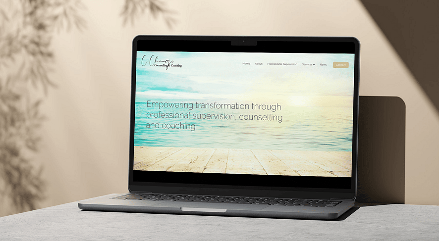 Your Web Presence Work: C-Change Counselling and Coaching Website on a Laptop