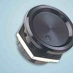 Black anodised aluminium piezo switch with LED dot 