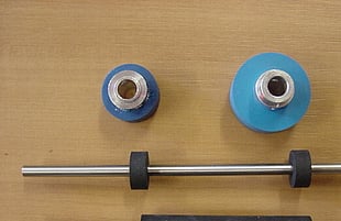 Roller set from a ticket dispenser